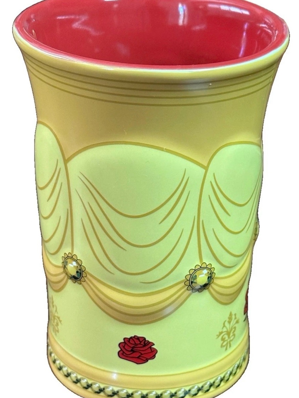 Disney Parks Beauty & The Beast Belle Dress Mug With Rose Handle 12oz Ceramic - Picture 3 of 5